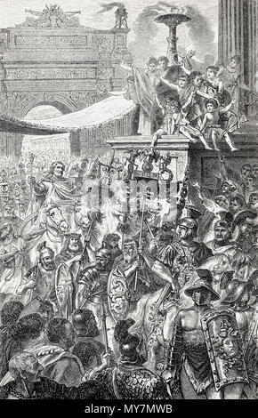 Die römische Triumph, eine zivile Zeremonie und religiösen Ritus des antiken Rom Stockfoto