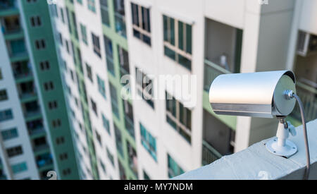 CCTV-Kamera oder Überwachung auf Apartment oder einer Eigentumswohnung. Stockfoto