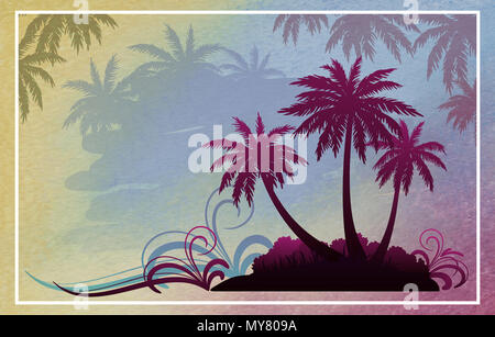 Exotische Landschaft mit Palm Stockfoto
