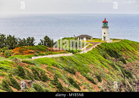 Panorama Blick auf den Leuchtturm von Kilauea auf Kauai Stockfoto