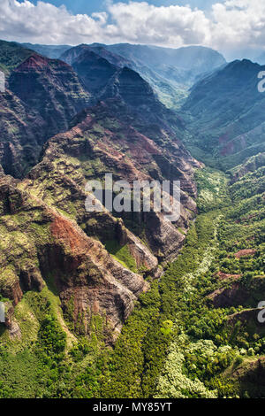 Luftaufnahme über Kauai, Hawaii Stockfoto