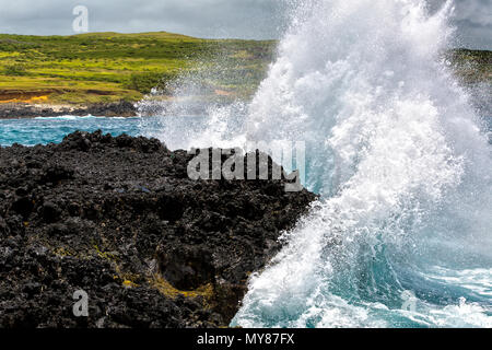 Cliff am südlichen Punkt in der Großen Insel, Hawaii Stockfoto