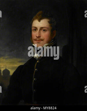 . Englisch: Claudius James Reich (1787-1820) Deutsch: Porträt Claudius James Rich (1786-1820) posthum. Englisch: Thomas Phillips (1770 - 1845) 114 Claudius James Rich Stockfoto