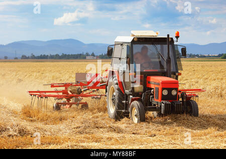 Traktor im Feld Stockfoto