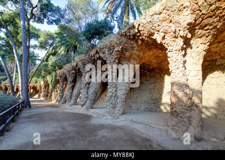Park Güell in Barcelona, niemand. Stockfoto
