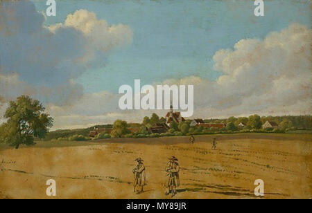 . Englisch: Wilhelm von Kobell (1766 - 1853): Schloss Emming, zwischen Windach und Geltendorf, von Osten gesehen, Ca. 1802. Öl und Graphit auf Papier, auf Leinwand, 19,4 x 30,2 cm, WV 678. Das Metropolitan Museum of Art, New York. . 17 Oktober 2016, 17:10:37 563 Wilhelm von Kobell Schloss Emming Ca. 1802 randlos Stockfoto