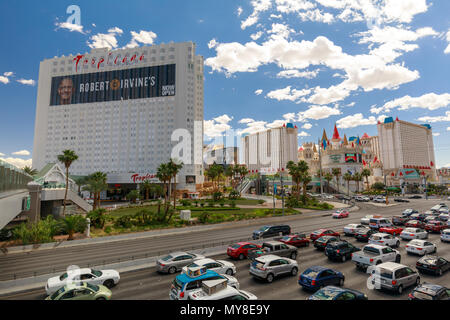 Las Vegas, Nevada - 28. Mai 2018: Die Außenseite des Tropicana Hotel in Las Vegas, Nevada Stockfoto