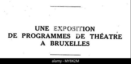 90 Bulletin de la Societe des historiens du Théâtre-titre de Paragraphen Stockfoto