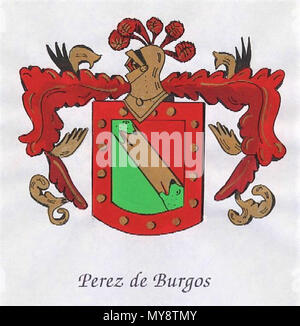 . Español: Escudo de Armas de Pérez de Burgos. 30 Juni 2017, 23:10:21. Unbekannt 416 Perez de Burgos Escudo Stockfoto