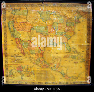 . Neue Karte von der Teil von Nordamerika, die die Vereinigten Staaten und Territorien, die Canadas, New Brunswick, Nova Scotia und Mexiko, Mittelamerika und die West India Inseln. Englisch: einer der interessantesten und schönsten 19. Jahrhundert Landkarten von Nordamerika. 1854 von Jacob Mönch, dieses große und schöne Landkarte veröffentlicht, Details viel von Nordamerika aus der südlichen Grenze von Kanada, Mittelamerika, die Karibik und den nordwestlichen Teil von Südamerika. Details in den Vereinigten Staaten voll sowie Teile des heutigen Kanada. Zeigt Nordamerika während Stockfoto