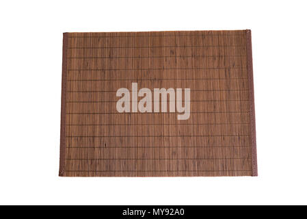 Bambus Serviette auf weißem Hintergrund Stockfoto