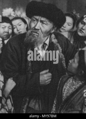 . Русский: Джамбул Айманов в роли Джамбула Джамбул фильме Джабаева в''. 1953. 26 Kazakhfilm Aimanov als Zhambyl erschüttert Stockfoto