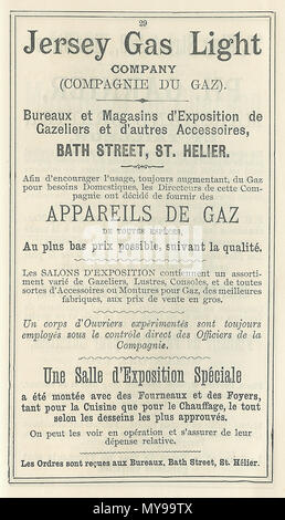 34 Almanach Chronique de Jersey 1892 Gas Light Stockfoto