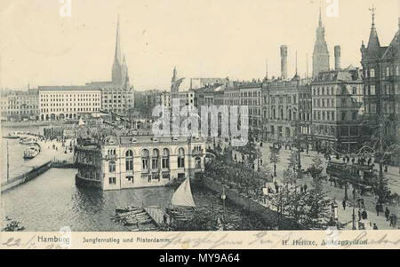 . Englisch: Alsterpavilion Hamburg, Deutschland 1906 English: Alsterpavillon, Hamburg, 1906. 1906. Hermann Heinze (1860-1920) 35 Alsterpavillion Hamburg 1906 Stockfoto