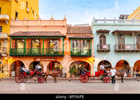 Plaza de Los Coches, Cartagena de Indias, Kolumbien Stockfoto