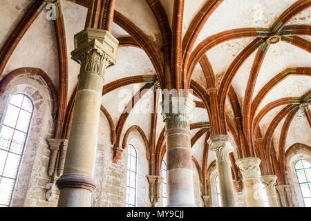 Maulbronn, Deutschland. Das Herrenrefektorium (Manor Refektorium Speisesaal der Mönche), im Kloster Maulbronn, einer ehemaligen Katholischen Zisterzienser Stockfoto