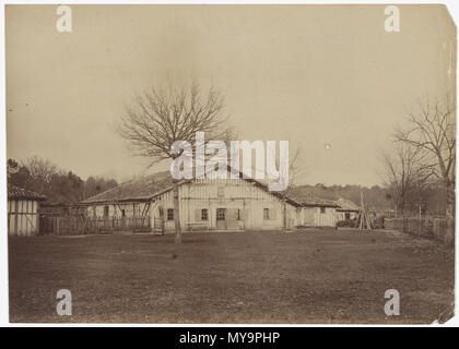 . Français: Reproduktion numérique d'une / de Félix Arnaudin figurant une Maison landaise Vers le Muret Vers 1907 (13 x 18 cm). {{[1907]}}. Félix Arnaudin 50 Arnaudin Maison landaise (1907) Stockfoto