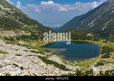 Der landacape Muratovo See, Pirin-gebirge, Bulgarien Stockfoto