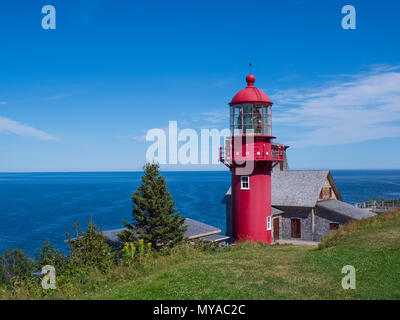 Pointe-a-la-Renommee Leuchtturm, Gaspe Halbinsel, Quebec, Kanada Stockfoto