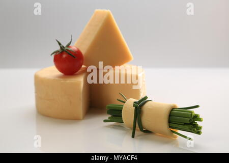 Verschiedene Arten von Käse, Scheiben Stockfoto