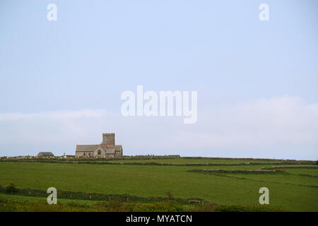 12. Jahrhundert St Materianas Kirche Tintagel, Cornwall, Großbritannien Stockfoto