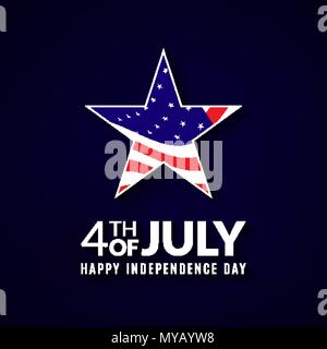4. Juli American National Holiday Grußkarte. Happy Independence day Abbildung Stock Vektor