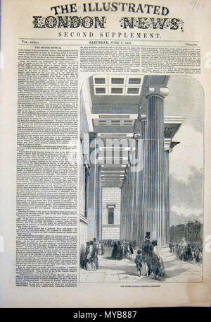 . Englisch: Blick von der Illustrated London News und die Grafik (einige mit später hand Färbung, die alle von ebay Auktionen): 'British Museum'*, 1851. Zwischen 1846 und 1899. Blick von der Illustrated London News und die Grafik (einige mit später hand Färbung, die alle von ebay Auktionen): 87 Britishmuseum 1851 Stockfoto