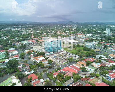 Managua Stadt Landschaft am Tag Luftbild Drohne anzeigen Stockfoto