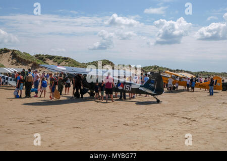 Saunton, Devon, Großbritannien - 2. Juni 2018: die Freunde der Angriff Training Center Gastgeber der 75. Jahrestag des US-Angriffs Training Center in Saunton, Großbritannien Stockfoto