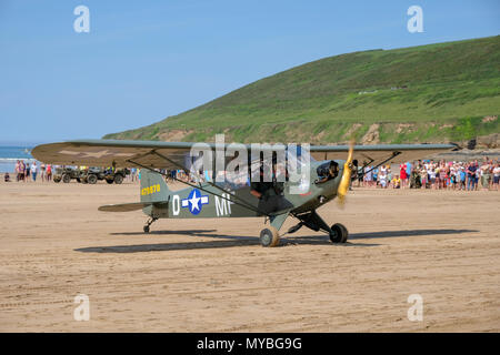 Saunton, Devon, Großbritannien - 2. Juni 2018: die Freunde der Angriff Training Center Gastgeber der 75. Jahrestag des US-Angriffs Training Center in Saunton, Großbritannien Stockfoto