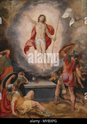 . English: Auferstehung Christi, Öl auf Holz, 60 x 48 cm Englisch: Auferstehung Christi sterben. Öl auf Leinwand, 60 x 48 cm. 16. Jahrhundert. English: Umkreis des Christoph Schwarz (um 1545 - 1592) Englisch: Kreis von Christoph Schwarz (C. 1545 - 1592) 111 Christoph Schwarz (cirlce) Auferstehung Christi Stockfoto