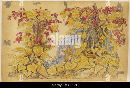 . Float Design aus mistick Krewe von Comus' 1910 Parade, New Orleans. Float Titel: "Der Baum des Himmels". 1910. Jennie Wilde (1865-1913) 121 Comus 1910 Baum des Himmels Stockfoto