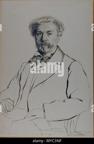 . Edmond de Goncourt. Ernst Friedrich von Liphart (1847 - 1934) 153 Edmond de Goncourt Stockfoto