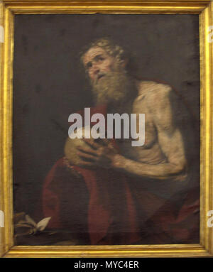 . St. Hieronymus. 17. Jahrhundert. Zurückzuführen auf: Lanfranco (1591-1652) Alternative Namen Spagnoletto,: Lanfranco Beschreibung spanischer Maler und Graphiker Geburtsdatum / Tod 17. Februar 1591, 3. September 1652 Ort der Geburt / Todes Javea Neapel Standort Valencia, Neapel, Rom Authority control: Q 297838 VIAF: 83103470 ISNI: 0000 0001 16798641 ULAN: 500008521 82095006 LCCN: n NLA: 36329569 WorldCat 69 Beja 36 Stockfoto