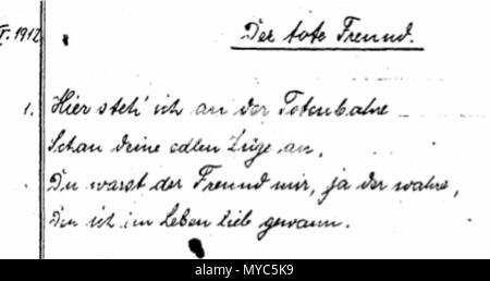 Snippet Von Joseph Goebbels Erstes Gedicht Der Freund April 1912 Karin Schroder Der Freund Bucherlabor 159 Tote Stockfotografie Alamy