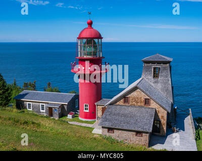 Pointe-a-la-Renommee Leuchtturm, Gaspe Halbinsel, Quebec, Kanada Stockfoto