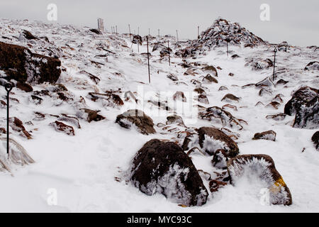 Der frühe Winter und Schnee im daisetsuzan, Japan National Park Stockfoto