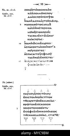 . Français: fac-similé de Henri Omont (1889). 6. Jahrhundert. Unbekannt 117 Codex Coislinianus fol 13v (Faksimile) Stockfoto
