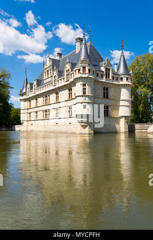 Château d'Azay-le-Rideau, einer der beliebtesten der Schlösser der Loire Tal, Frankreich Stockfoto