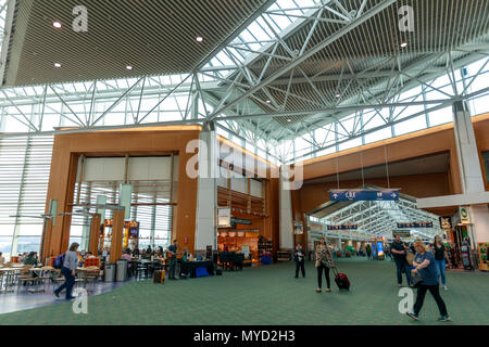 Portland, Oregon - 26. Mai 2018: Innenansicht des Portland International Airport Stockfoto