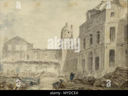 150 Démolition du Château-Vieux de Meudon 1804 Hubert Robert Stockfoto