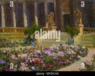 . Englisch: E.Charlton Fortune, der Halle der Blumen, Panama Pacific International Exposition, Öl auf Leinwand, 12 x 16 Zoll (Bonhams Auktion April 2014). 1915. Euphemia Charlton Fortune 151 E. Charlton Fortune, der Halle der Blumen, Panama Pacific International Exposition (Bonham's Auktion 2014) Stockfoto