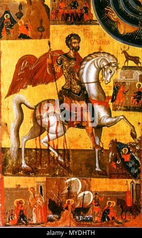 . Français: Saint Eustace Русский: Евстафий Плакида. 17 с. Anonym 172 Evstafi Plakida Stockfoto