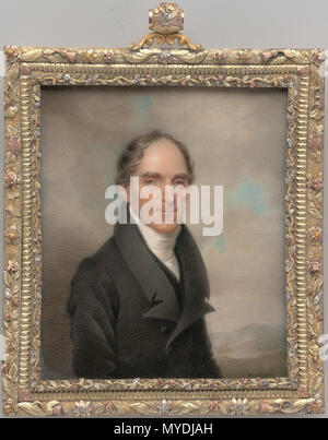 . Englisch: Dr. Francis Kinloch Huger. Francis Kinloch Huger (1773-1855) war ein Chirurg in Charleston. Anlässlich des Marquis De Lafayette's Besuch in Charleston im Jahre 1825 die Stadt den Auftrag für diese Miniatur- und Gold frame als Geschenk zu Lafayette in Gedenken an seine Freundschaft mit Huger. Für acht Monate in 1794-95, Huger wurde für seine Rolle in dem Versuch, Lafayette von der Österreichischen Festung von Olmütz zu freien inhaftiert. 1825 145 Dr. Francis Kinloch Huger Stockfoto