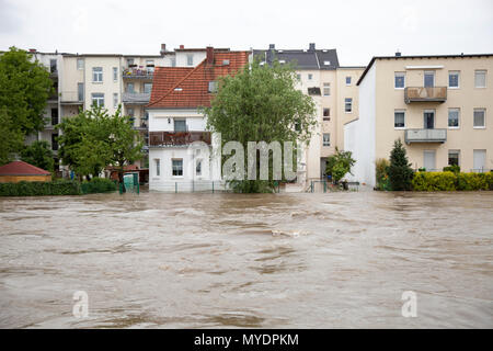 Überschwemmungen, Gera, Deutschland, 3. Juni 2016. Stockfoto