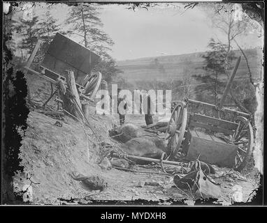 Verwüstung. Effekt eines 32 lb. Shell aus dem 2. Messe schwere Artillerie, Fredericksburg, Virginia. (4153850590) Stockfoto