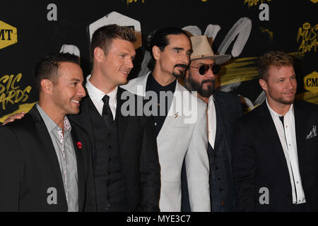 Nashville, TN, USA. 6. Juni, 2018. 06 Juni 2018 - Nashville, Tennessee - Howie Dorough, Nick Carter, Kevin Richardson, AJ McLean, Brian Literll, die Backstreet Boys. 2018 CMT Music Awards statt bei Bridgestone Arena. Foto: Laura Farr/AdMedia Credit: Laura Farr/AdMedia/ZUMA Draht/Alamy leben Nachrichten Stockfoto