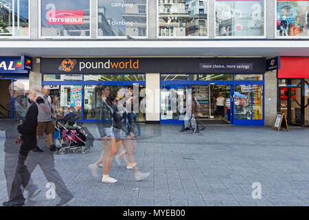 Church St, Liverpool, Großbritannien. 7. Juni 2018. Poundworld Store im Stadtzentrum von Liverpool. Es wird berichtet, dass Poundworld balanciert wird, seine Absicht bekannt zu geben Administratoren zu ernennen, die rund 5.300 Arbeitsplätze in Gefahr. Credit: Ken Biggs/Alamy Leben Nachrichten. Stockfoto