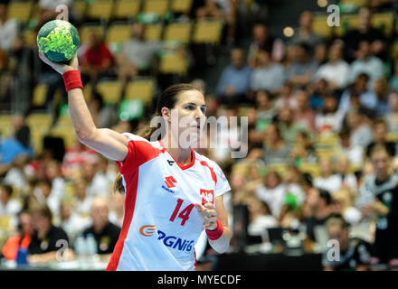 06 Juni 2018, Deutschland, München: Handball, International Women's Match, Deutschland vs Polen in der Olympiahalle. Karolina Kudlacz-Gloc von Polen in Aktion. Foto: Matthias Balk/dpa Stockfoto