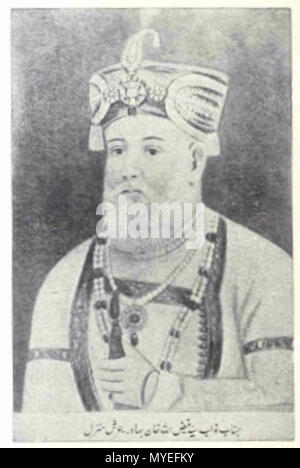 . Englisch: Portrait von Nawab Syed Faizullah Khan. 1918. Mohammad Najm-ul-Ghani Khan, von Munshi Nawal Kishore veröffentlicht, Seite 604, 1918, Lucknow, [1] 174 Faizullah Khan Stockfoto